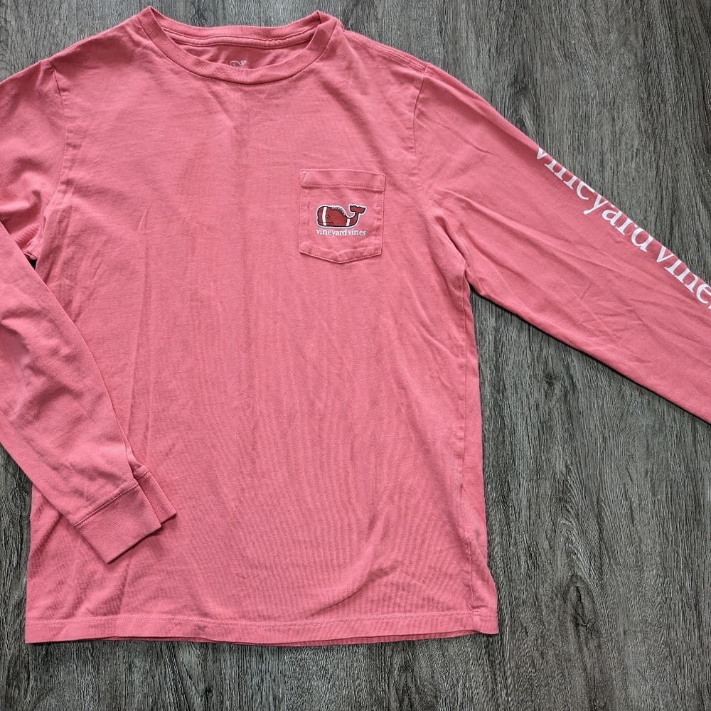 Vineyard Vines, girls medium 12-14 football t-shirt.